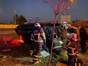 Şehir Merkezinde Takla Atan Araç: 1 Yaralı